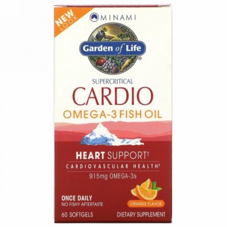 Minami Nutrition, カーディオ・オメガ3フィッシュオイル、オレンジ味、ソフトゲル60錠