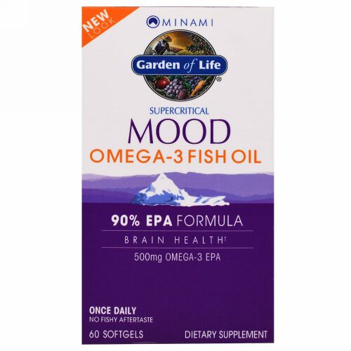 Minami Nutrition, スーパークリティカル ムード オメガ-3 フィッシュオイル、500 mg、60ソフトジェル