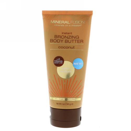 Mineral Fusion, インスタント ブロンジング ボディー バター、ライト/ミディアム、ココナッツ、5 oz (141 g) (Discontinued Item)
