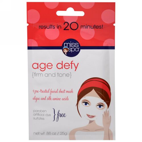 Miss Spa, エイジデファイ、フェイシャルマスク1枚 (Discontinued Item)