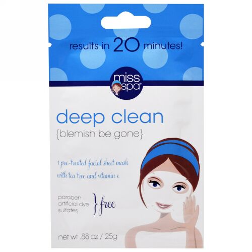 Miss Spa, ディープクリーン、フェイシャルマスク1枚 (Discontinued Item)