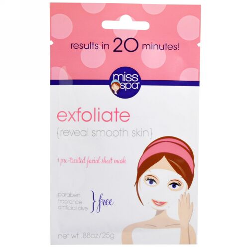 Miss Spa, エクスフォリエ－ト、 プレトリートメント フェイシャルシートマスク、 1 マスク (Discontinued Item)