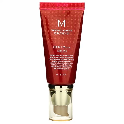 Missha, パーフェクトカバーBBクリーム、SPF42PA+++、No.23ナチュラルベージュ、50ml (Discontinued Item)