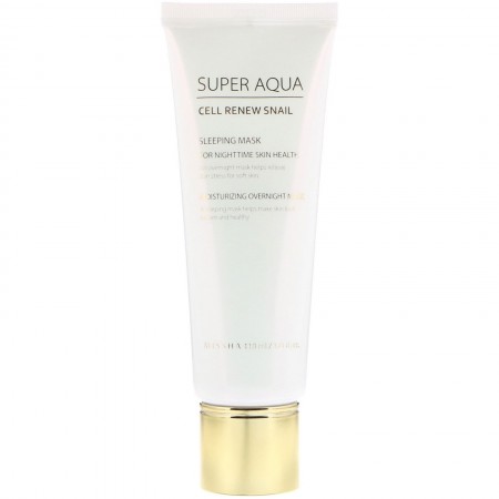 Missha, スーパーアクア、細胞再生カタツムリ、睡眠用マスク、3.7 fl oz (110 ml)