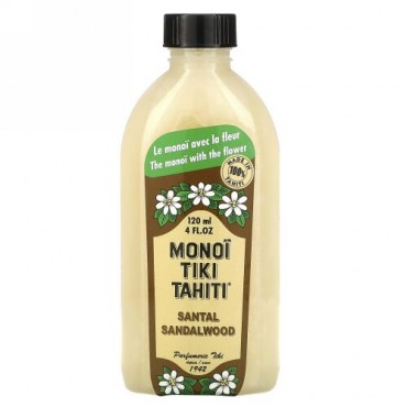 Monoi Tiare Tahiti, タヒチ産モノイティキ、サンダルウッド、4 fl oz (120 ml)