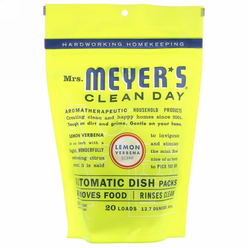 Mrs. Meyers Clean Day, オートマチックディッシュパックス、 レモンバーベナの香り、12.7オンス (360 g) (Discontinued Item)