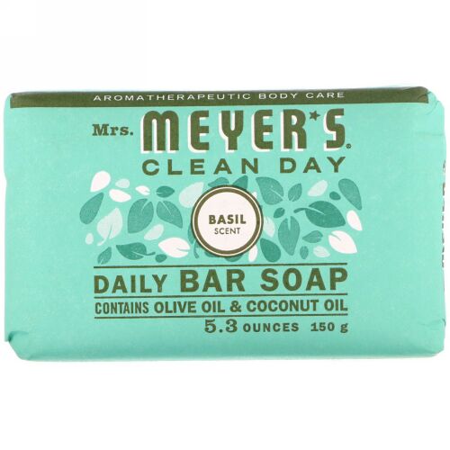 Mrs. Meyers Clean Day, 日用固形石鹸、バジルの香り、5.3オンス（150 g） (Discontinued Item)
