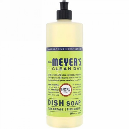 Mrs. Meyers Clean Day, 食器用洗剤、レモンバーベナの香り、473ml（16液量オンス）