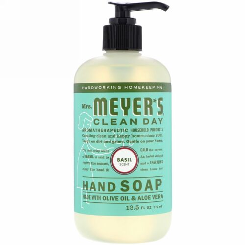 Mrs. Meyers Clean Day, 液体ハンドソープ, バジルの香り, 12.5 fl oz (370 ml)