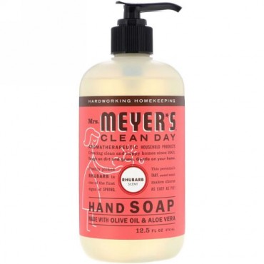 Mrs. Meyers Clean Day, Hand Soap, Rhubarb Scent, 12.5 fl oz (370 ml) (Discontinued Item)