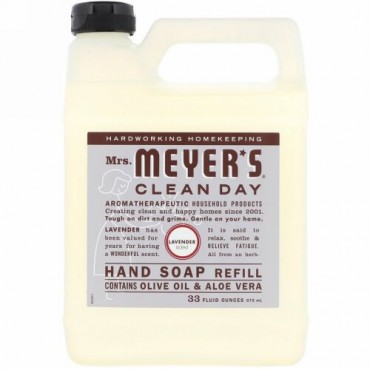 Mrs. Meyers Clean Day, 液体ハンドソープ レフィル、 ラベンダーの香り、 33液量オンス (975 ml)