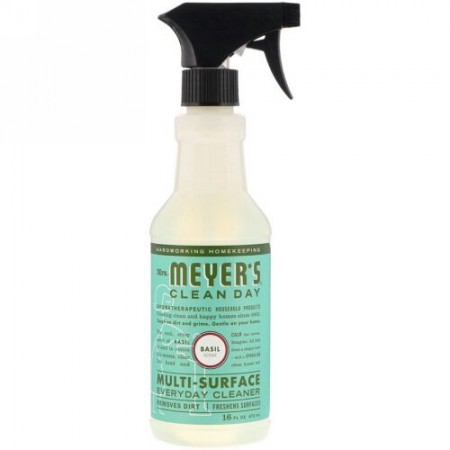 Mrs. Meyers Clean Day, Multi-Surface Everday Cleaner, Basil Scent, 16 fl oz (473 ml)
