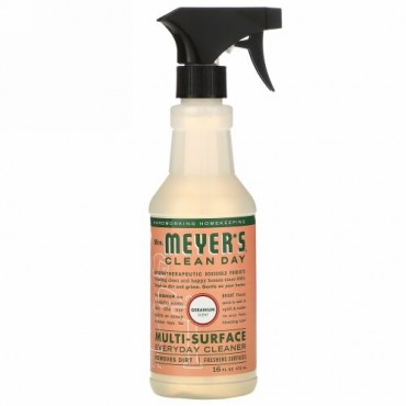 Mrs. Meyers Clean Day, マルチ・サーフェス エブリデークリーナー, ゼラニウムの香り, 16 fl oz (473 ml)