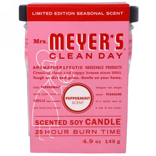 Mrs. Meyers Clean Day, Scented Soy Candle, Peppermint, 4.9 oz (140 g) (Discontinued Item)