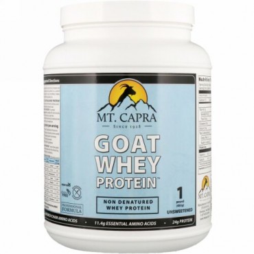 Mt. Capra, ゴートホエイタンパク質、甘味料不使用、453g（1パウンド）