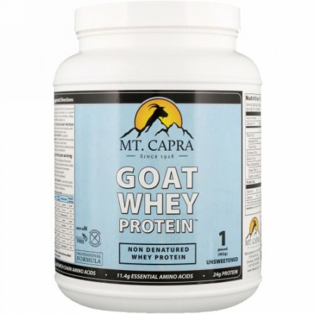 Mt. Capra, ゴートホエイタンパク質、甘味料不使用、453g（1パウンド）