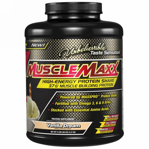 MuscleMaxx, High Energy Protein Shake, Vanilla Dream, 80 oz (2.27 kg) (Discontinued Item)