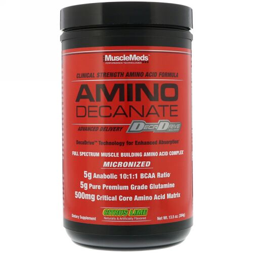MuscleMeds, Amino Decanate, Citrus Lime, 13.5 oz (384 g) (Discontinued Item)