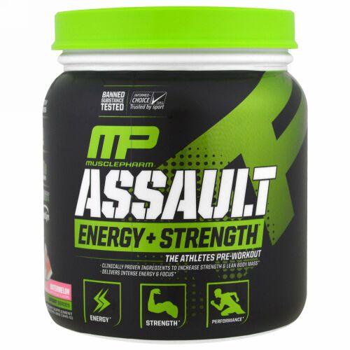 MusclePharm, アサルト・エナジー + ストレングス, プリワークアウト, スイカ味, 12.17 オンス (345 g)