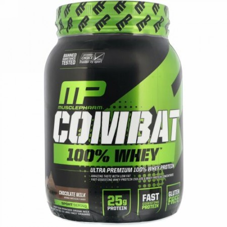 MusclePharm, コンバット100%ホエイ, チョコレートミルク, 32オンス (907 g)