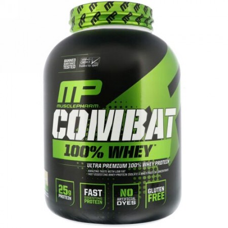 MusclePharm, コンバット100%ホエイタンパク質, クッキーアンドクリーム, 5ポンド (2269 g)