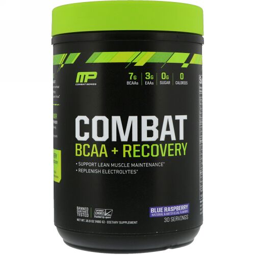 MusclePharm, コンバットBCAA + リカバリー、ブルーラズベリー、16.9 oz (480 g) (Discontinued Item)