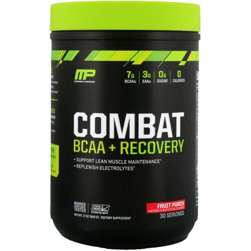 MusclePharm, コンバットBCAA + リカバリー、フルーツパンチ、17オンス (483g) (Discontinued Item)