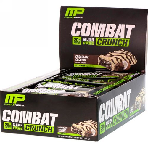 MusclePharm, コンバットクランチ、チョコレートココナッツ、12本、各 (63 g) (Discontinued Item)