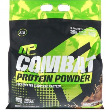 MusclePharm, コンバット・プロテインパウダー、チョコレートミルク、8ポンド (3629g) (Discontinued Item)