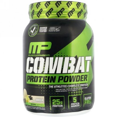 MusclePharm, コンバット プロテインパウダー™, バニラ, 32 オンス (907 g)