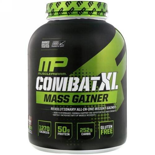 MusclePharm, コンバット XLマスゲイナー、チョコレート、6ポンド（2722 g）
