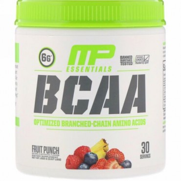 MusclePharm, Essentials（エッセンシャルズ）、BCAA、フルーツポンチ、258g（0.57ポンド）