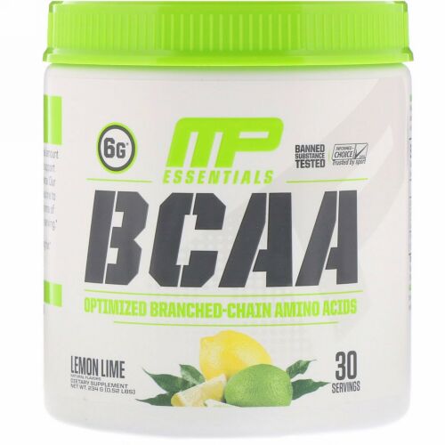 MusclePharm, Essentials（エッセンシャルズ）、BCAA、レモンライム、234g（0.52ポンド）
