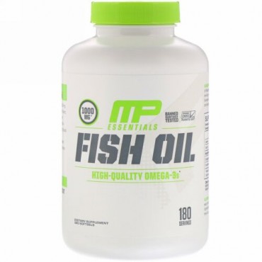 MusclePharm, 必須栄養素、フィッシュオイル、ソフトカプセル180錠 (Discontinued Item)