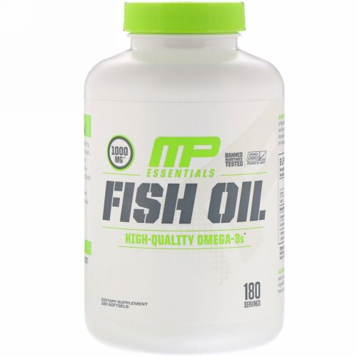 MusclePharm, 必須栄養素、フィッシュオイル、ソフトカプセル180錠 (Discontinued Item)