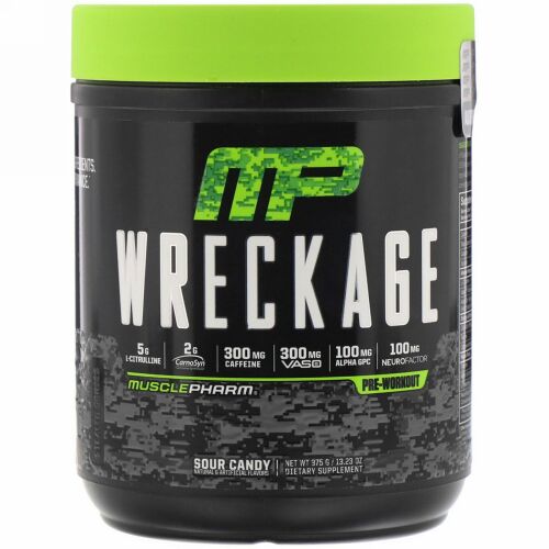 MusclePharm, レッケージ、プレワークアウト、サワーキャンディー、375g（13.23オンス）