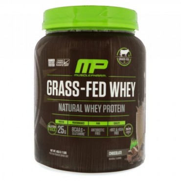 MusclePharm Natural, 牧草飼育ホエイタンパク質、チョコレート、1ポンド (455 g) (Discontinued Item)