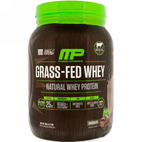 MusclePharm Natural, 牧草飼育ホエイタンパク質、チョコレート、2ポンド (910 g) (Discontinued Item)