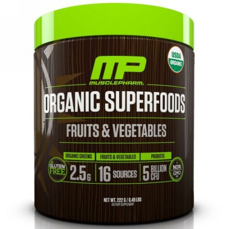 MusclePharm Natural, オーガニックスーパーフード、フルーツ＆野菜、0.49 lbs (222 g) (Discontinued Item)