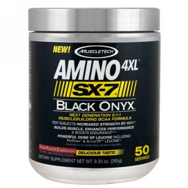 Muscletech, アミノ4XL、SX-7、ブラックオニキス、フルーツパンチ・エクスプロージョン、9.35 oz (265 g) (Discontinued Item)