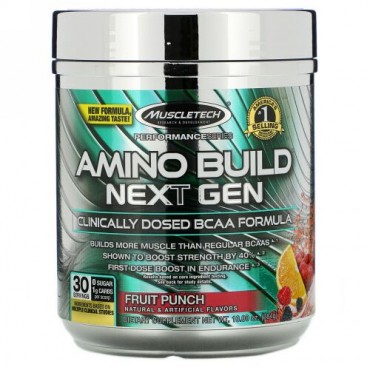 Muscletech, Amino Build（アミノビルド）ネクストジェン、フルーツパンチ、284g（10オンス）