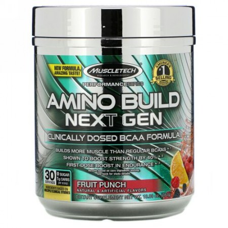 Muscletech, Amino Build（アミノビルド）ネクストジェン、フルーツパンチ、284g（10オンス）