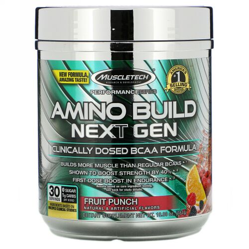 Muscletech, Amino Build（アミノビルド）ネクストジェン、フルーツパンチ、284g（10オンス）