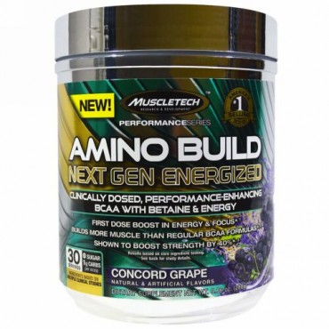 Muscletech, Amino Build（アミノビルド）ネクストジェン エナジャイズド、コンコードグレープ、280g（9.86オンス） (Discontinued Item)