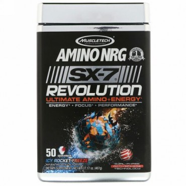 Muscletech, アミノNRG SX-7レボリューション、アルティメットアミノプラスエネルギー、アイシーロケットフリーズ、487g（1.07ポンド） (Discontinued Item)