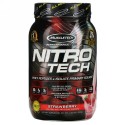 Muscletech, Nitro-Tech（ニトロテック）、ホエイアイソレート＋リーンマッスルビルダー、ストロベリー、907g（2ポンド）