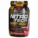 Muscletech, Nitro Tech（ニトロテック）、100％ホエイゴールド、ストロベリー、999g（2.2ポンド）