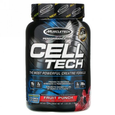 Muscletech, Performance Series, CELL-TECH, The Most Powerful Creatine Formula, Fruit Punch, 3.09 lbs (1.40 kg)