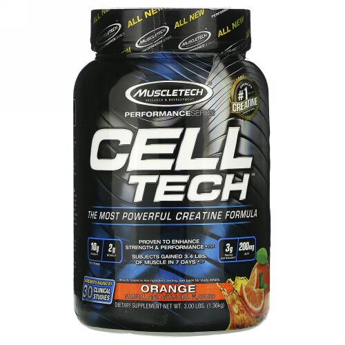 Muscletech, Performance Series, CELL-TECH, The Most Powerful Creatine Formula, Orange, 3.00 lbs (1.36 kg)