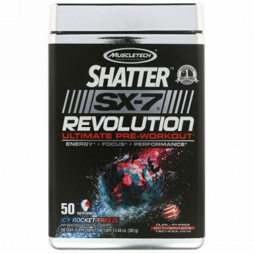 Muscletech, Shatter SX-7 Revolution Ultimate Pre-Workout, Icy Rocket Freeze, 13.44 oz (381 g) (Discontinued Item)